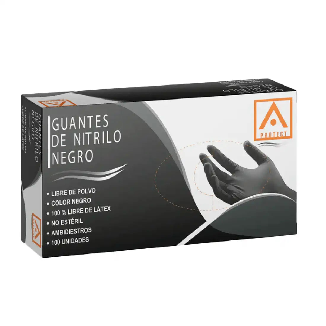 Guante de Nitrilo Protect Negro (100u)