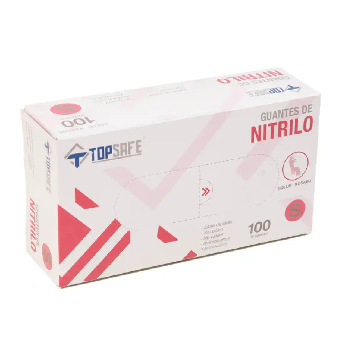 Guante de Nitrilo 3,5 gr. Rosado (100u)