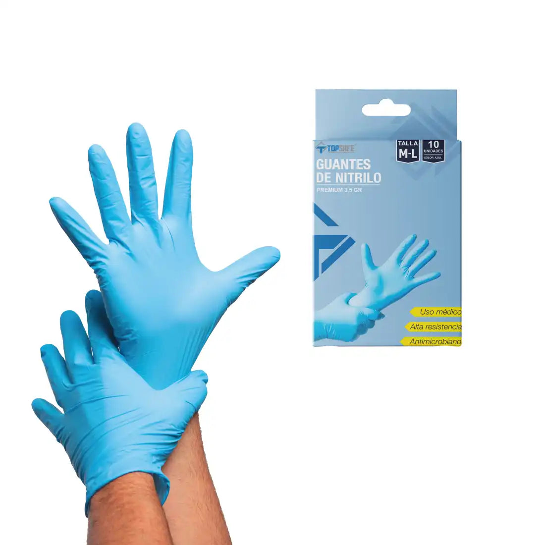 Guante de Nitrilo caja 3,5 gr. Azul (10ud)