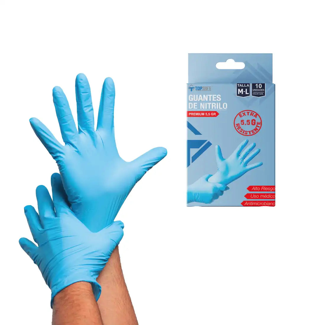 Guante de Nitrilo caja 5,5 gr. Azul (10ud)