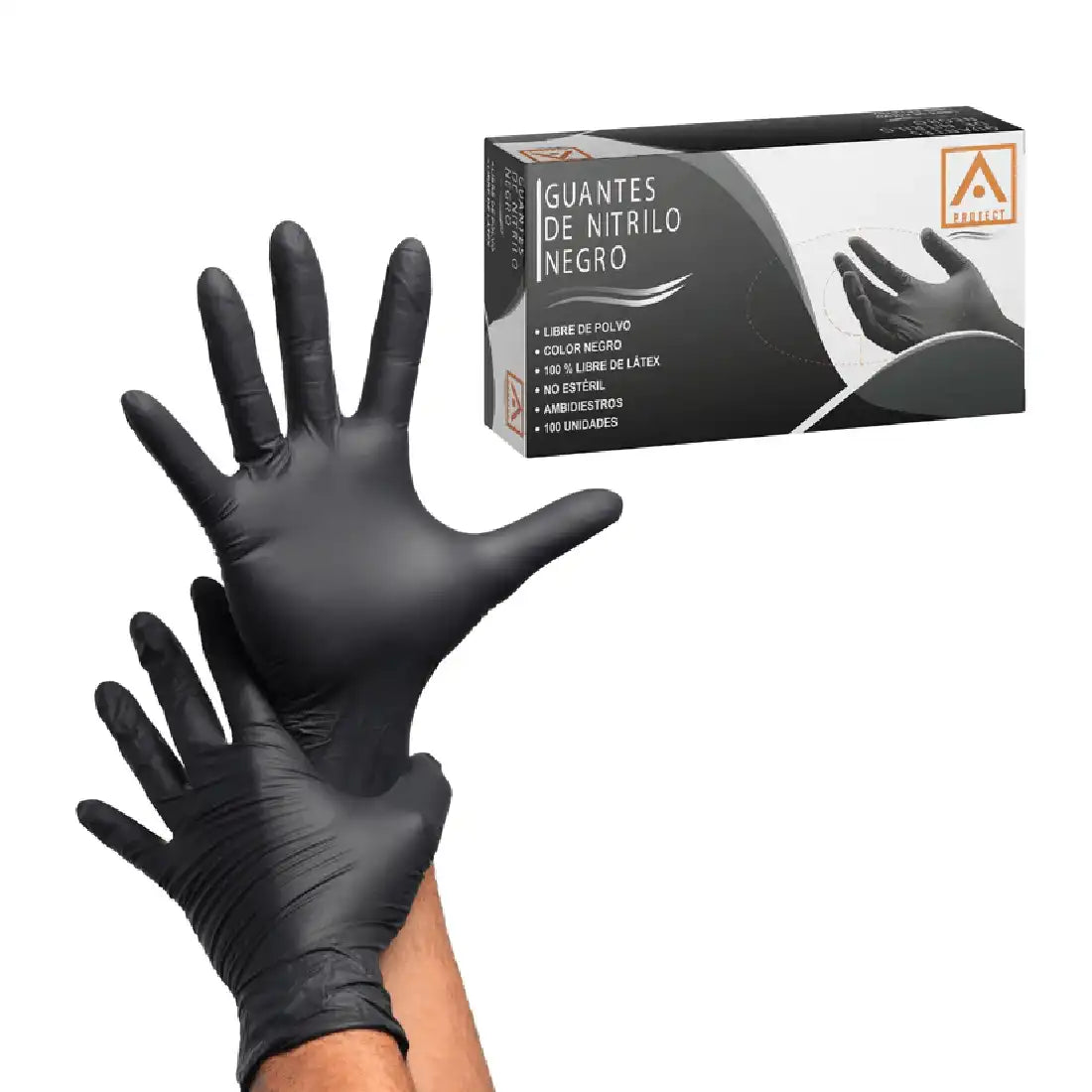 Guante de Nitrilo Protect Negro (100u)