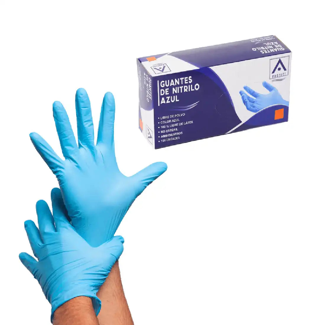 Guante de Nitrilo Protect Azul (100u)