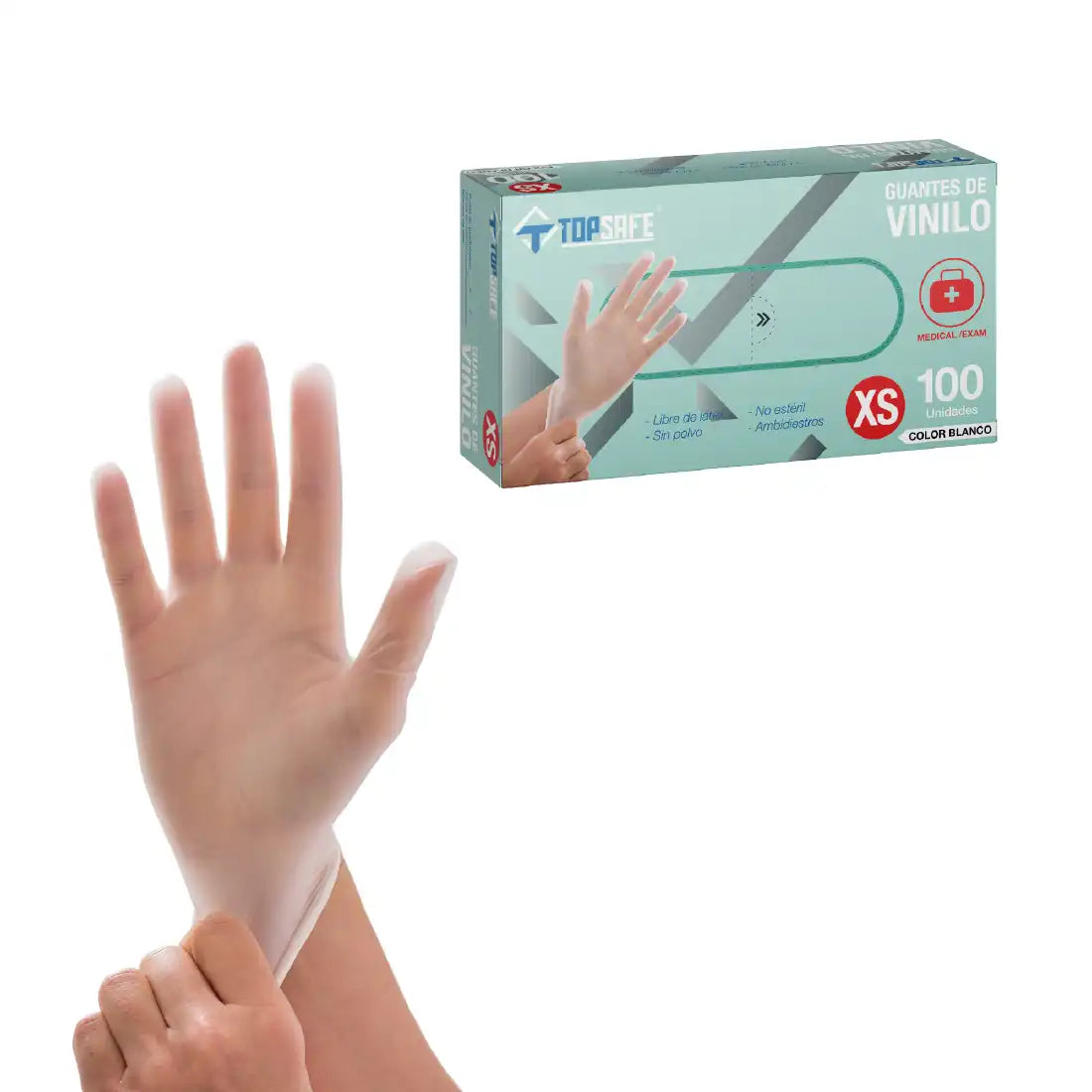 Guante de Vinilo Blanco (100u)