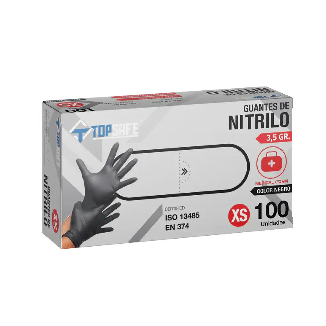 Guante de Nitrilo 3,5 gr. Negro (100u)