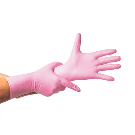 Guante de Nitrilo Rosado 7,0 grs extralargo 30cm (50uds)