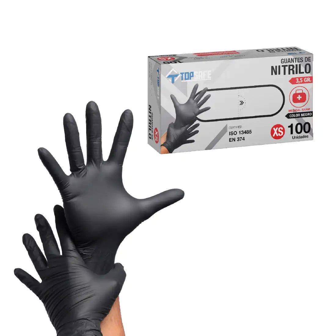Guante de Nitrilo 3,5 gr. Negro (100u)