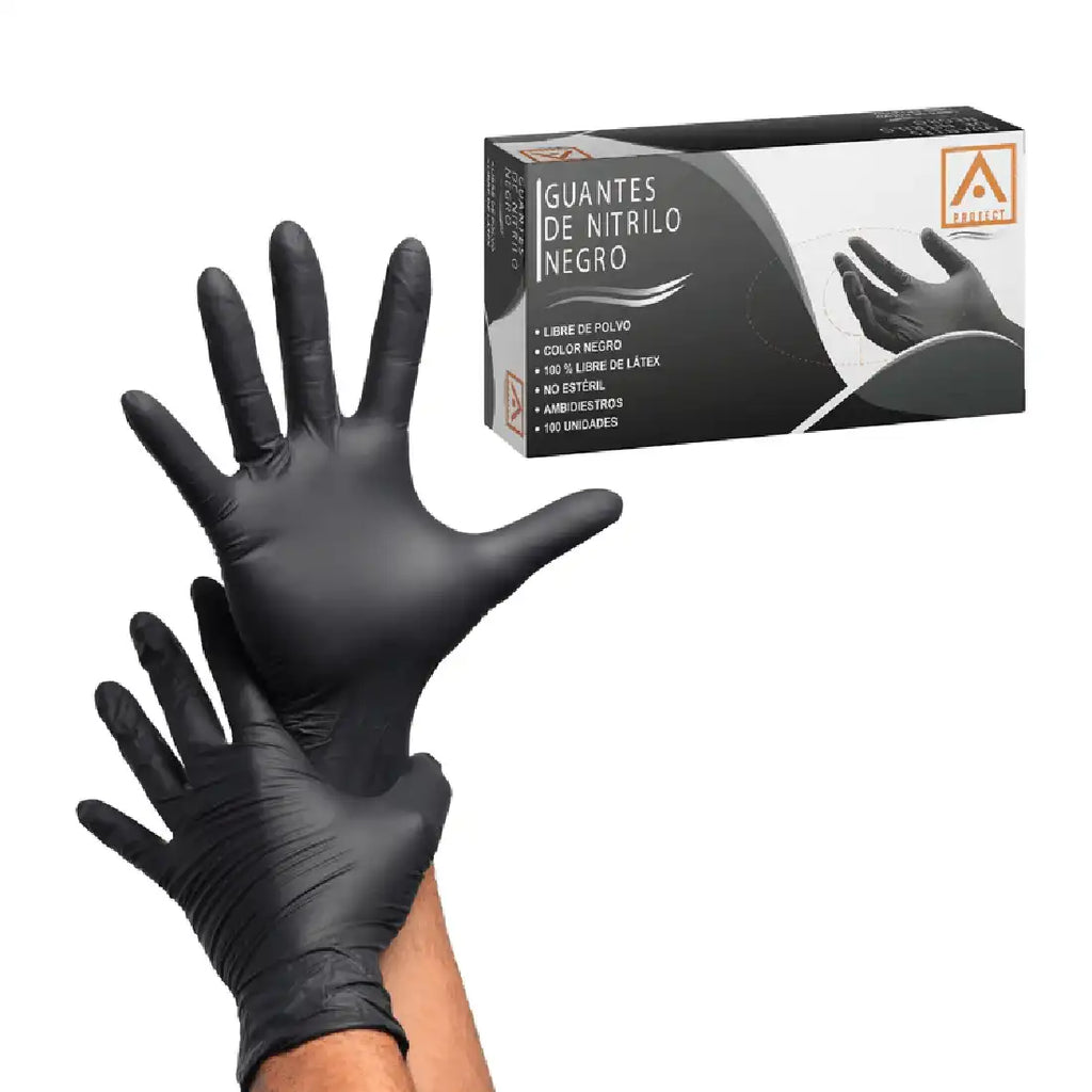 Guante de Nitrilo Protect Negro (100u)