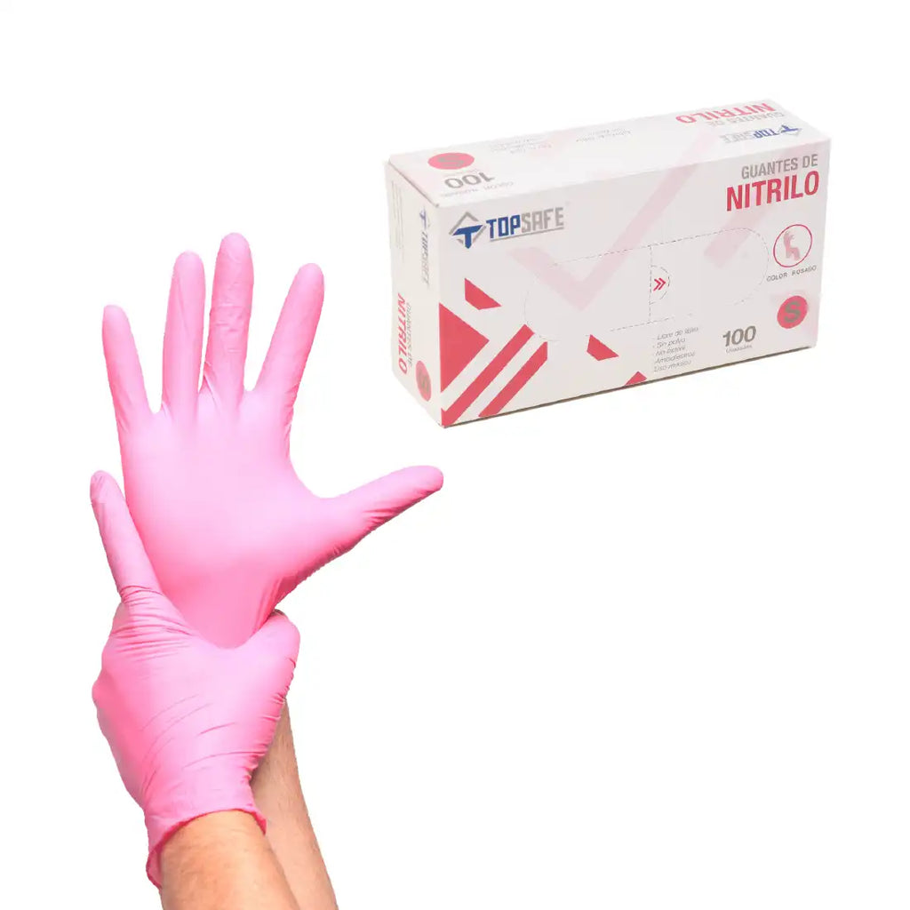 Guante de Nitrilo 3,5 gr. Rosado (100u)