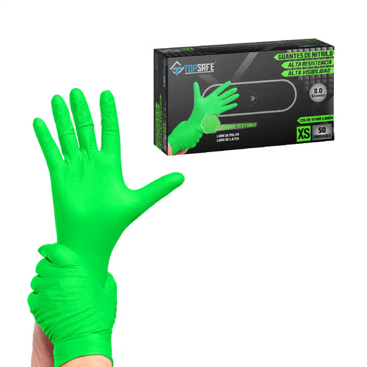 Guante de Nitrilo Texturizado 8,0 grs. Verde (50uds)