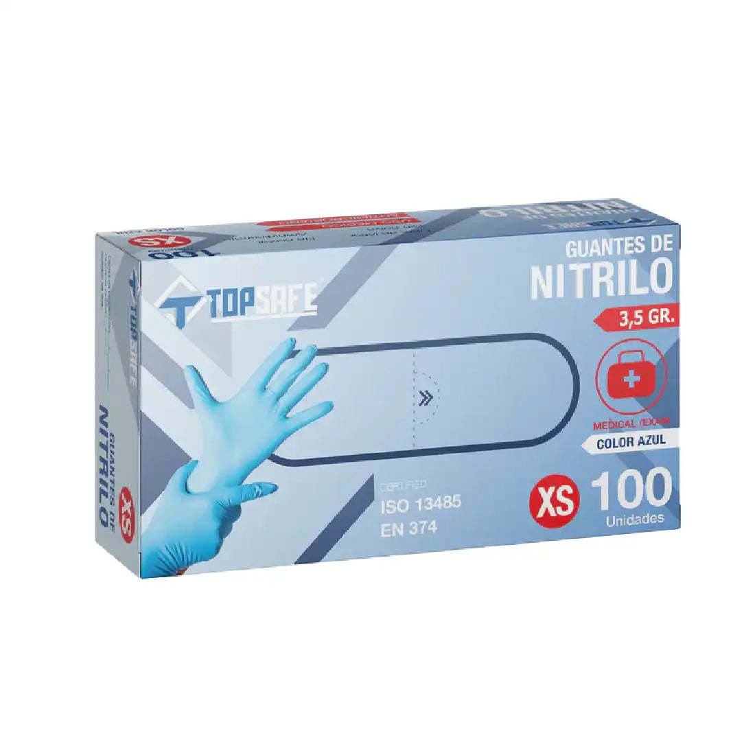 Guante de Nitrilo 3,5 gr.Azul (100u)