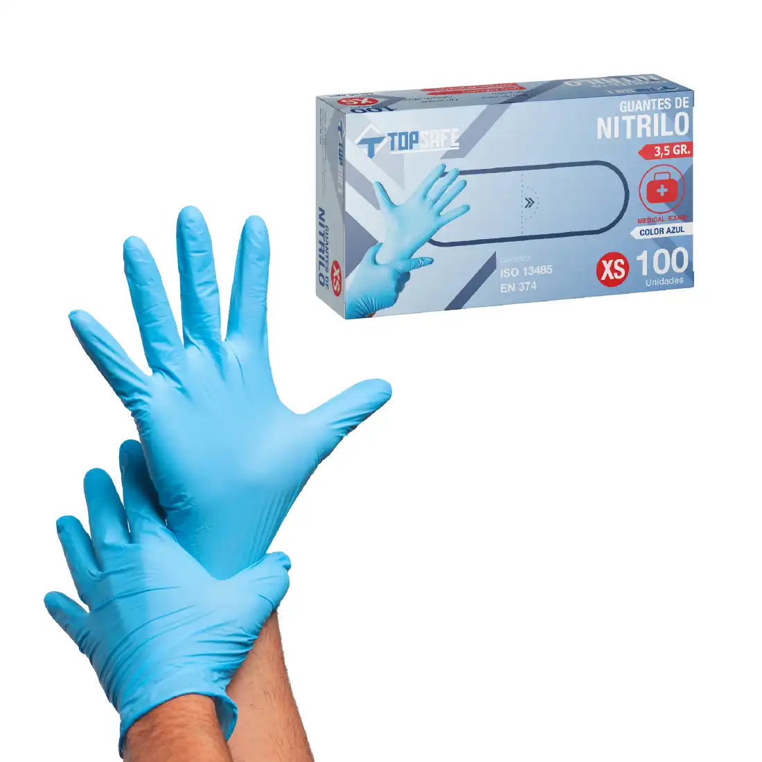 Guante de Nitrilo 3,5 gr.Azul (100u)